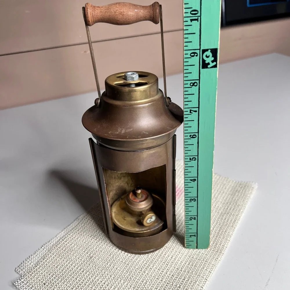 Antique  Brass Copper‎ Nautical Oil Lantern Maritime Ship Lamp with Wood Handle